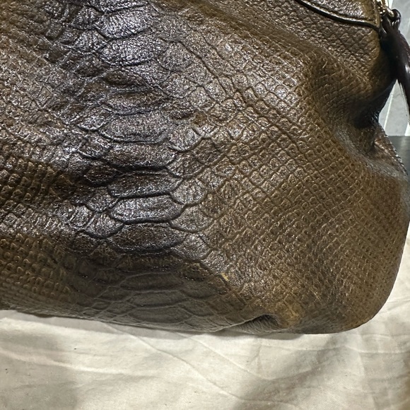 Antonio Malani Snake textured leather handbag/shoulder bag - Picture 6 of 14